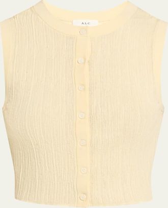 A.L.C. Lottie Button-Front Top
