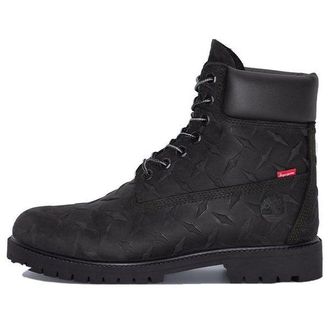 Timberland x Supreme Heritage Lace Up 6 Inch Boots Black Nubuck A6DE1-001