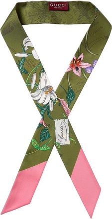 Gucci Printed Silk Twill Ribbon Scarf