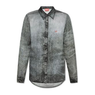 Diesel Casual Shirts, male, Gray, Size: 2XL Shirt S-Simply-Lkct