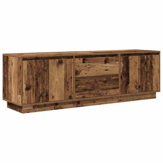Berkfield Home TV Cabinet with LED Lights Old Wood 160.5x41x50 cm in Brown