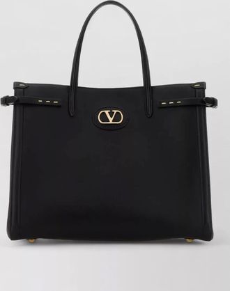Valentino Garavani vlogo signature leather tote shopping bag