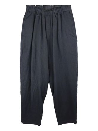 Yohji Yamamoto elastic-waist wool trousers - men - Cupro/Wool - 4 - Black