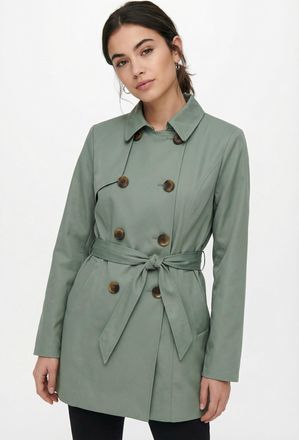 Only Trenchcoat ONLY ONLVALERIE TRENCHCOAT OTW NOOS, Damen, Gr. XL, laurel wreath, Web, Obermaterial: 100% Polyester, unifarben, figurumspielend ca. Mitte 