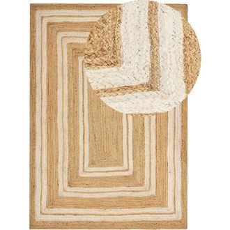 Beliani Rug ELMALI Beige 160 x 230 cm Jute