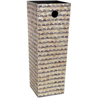 Wanderlust Deco Parag&uuml;ero Cuadrado De Madera Y Capiz 20x20x57h Cm