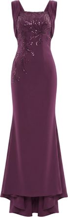 Saiid Kobeisy Embellished Long Crepe Dress
