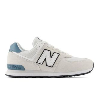 New Balance Kids 574 Lace in Grey/White Leather, size 3.5