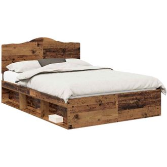 vidaXL Estructura De Cama Con Cabecera Madera Vieja 160 X 200 Cm Vidaxl