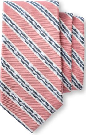 Duck Head Mens Silk Stripe Tie In Sunwashed Red