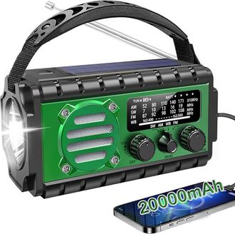 OEM Radio De Supervivencia Con Dinamo De 20000 Mah, L&aacute;mpara Port&aacute;til, Radio Am/fm De Onda Corta, Bater&iacute;a Grande, Cargador De Tel&eacute;fono, Linterna Sos, Maniv