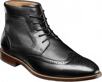 Florsheim Mens Rucci Wingtip Lace Up Boot In Black