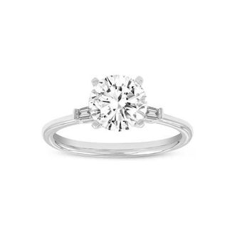 LuvMyJewelry Liora 14K White Gold Round Cut Lab Grown Diamond 3 Stone Engagement Ring - 1.6 ctw at Nordstrom, Size 8