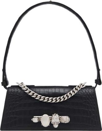 Alexander McQueen Black Jewelled Mini Shoulder Bag