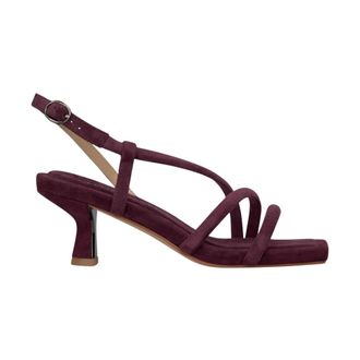 Alma En Pena Mini su&egrave;de sandaal - Dames - Sandalen met hakken - Rood - 39 EU - Su&egrave;de - Schoenen