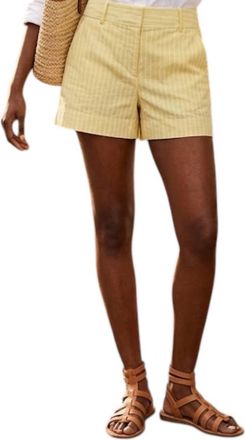Drew Pinstripe Tailored Shorts In Yellow