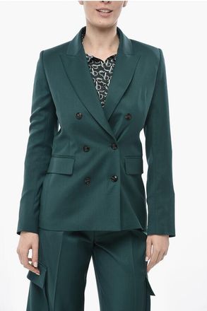 Amiri Wool Double-Breasted Blazer with Peak Lapel size 38