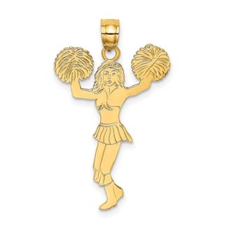 Diamond2Deal 10k Yellow Gold Cheerleader Pom-Poms Charm