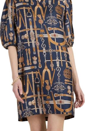 Tyler Böe Audrey Silk Audrey Equestrian Status Dress In Navy