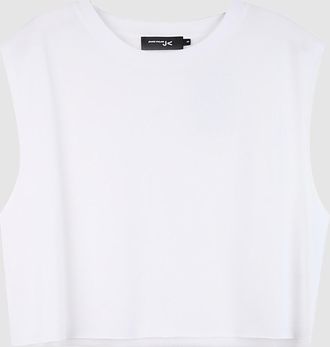 Jeanne Vouland D&eacute;bardeur Lopi Crop Coton Organique Blanc