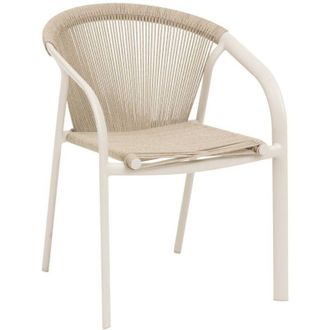 Hesperide Poltrona da giardino impilabile riu in alluminio argilla e beige - Hesp&eacute;ride