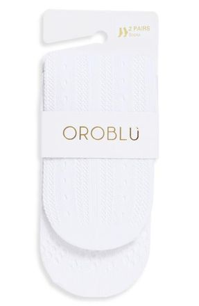 Orobl&ugrave; 2-Pack Twins Mesh Socks in White at Nordstrom