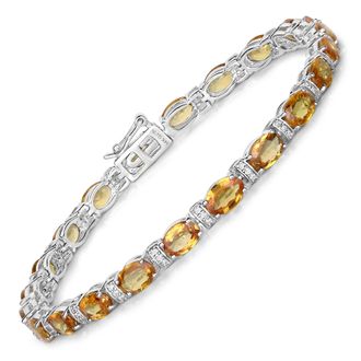 Diana M. Jewels Dark Orange Sapphire Oval 6x4mm - 22Pcs + White Diamond F/C Round 0.90mm( I1-I2/I color ) - 66Pcs ( Box Lock-Single Line Gibbi )