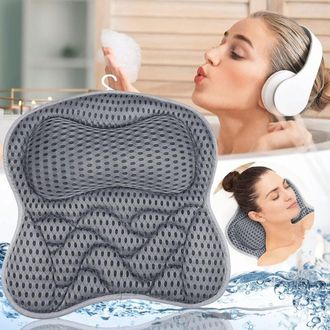 OEM Almohada De Ba&ntilde;o De Malla 4d, Coj&iacute;n Con 6 Ventosas Antideslizantes, Que Proporciona Soporte Para Cabeza, Cuello Y Espalda, Ideal Para Spa Y Jacuzzi. L