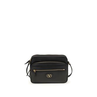Valentino Garavani Black Calf Leather Bos Taurus Shoulder Mens Bag