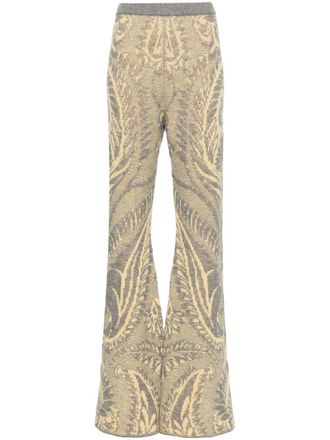 Etro patterned-intarsia trousers - Grey