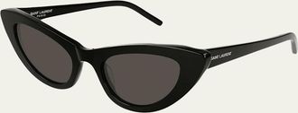 Saint Laurent Lily Cat-Eye Acetate Sunglasses, Black