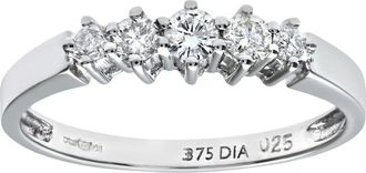 Jewelco London 9ct White Gold 1/4ct Diamond Semi-Tension Style Eternity Ring 2mm - PR0AXL2707W