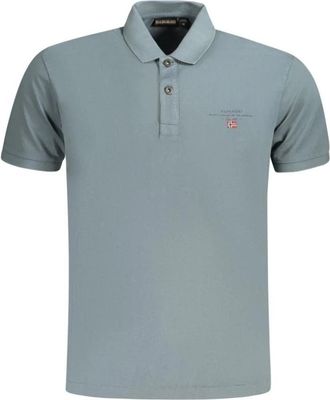 Napapijri Stijlvolle Polo Shirt met Print Details - Heren - Polos - Grijs - S - Tops