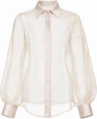D.exterior D.exterior Shirts - Dames - Overhemden - Wit - XS - Overhemden