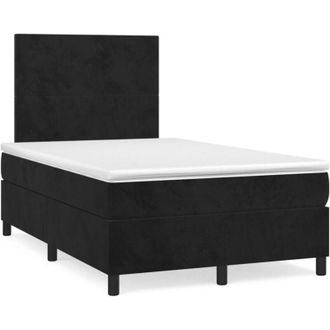 vidaXL Cama Box Spring Con Colch&oacute;n Terciopelo Negro 120x190 Cm Vidaxl