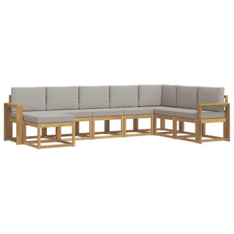 vidaXL Conjunto De Sof&aacute;s De Exterior 8 Pcs Blanco Y Gris Claro Vidaxl