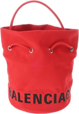 Balenciaga Red Color Canvas Baguette Bag (Pre-Owned)