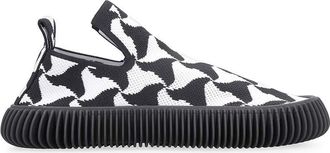 Bottega Veneta BlackWhite Wavy Triangle Sneakers
