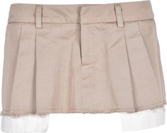 Dondup Korte katoenen shorts met ritssluiting - Dames - Bermuda - Beige - W30 - Katoen - Korte Broeken
