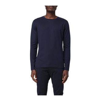 Dondup Long Sleeve T-Shirts, male, Blue, 2XL, Long Sleeve Crew Neck TShirt