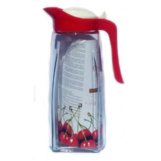 Trade Shop Trade Shop - Brocca Caraffa In Vetro Con Coperchio Colorato Bibite Bevande Frigo 1,5 Lt