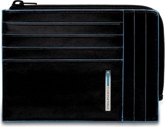 Piquadro Mens card holder with zipped coin pocket and Rfid protection - Heren - Portefeuilles - Zwart - ONE Size - Accessoires