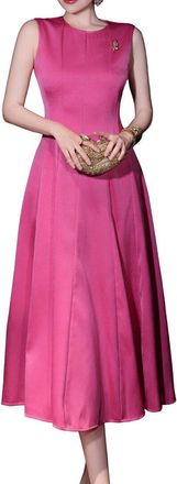 Burryco Burryco Solid Sleeveless Midi Dress