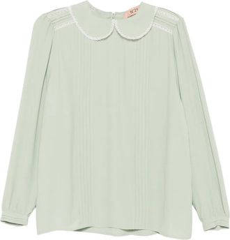 N°21 Blusa con colletto alla Peter Pan - Verde