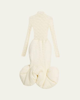 Marc Jacobs Stretch Lace Long-Sleeve Midi Mermaid Dress
