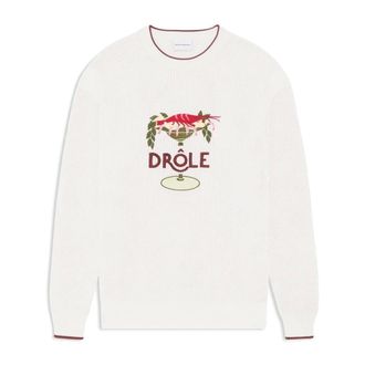 Dr&ocirc;le de Monsieur Round-neck Knitwear, female, White, Size: S Round-neck Knitwear