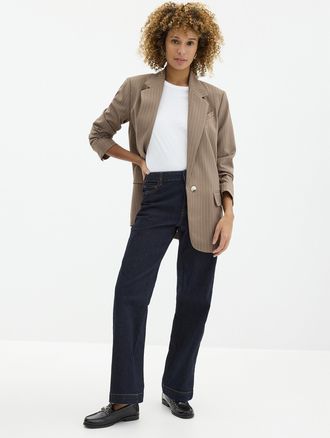 Contemporaine Womens Dark blue structured jean Fit: Wide leg, regular rise