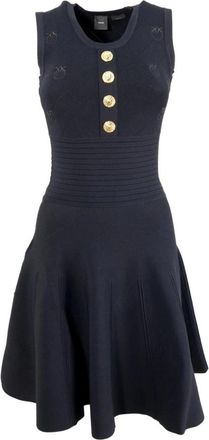 Pinko Abit Jacquard Piquet Overhemdjurk - Dames - Korte kleedjes - Zwart - M - Kleedjes