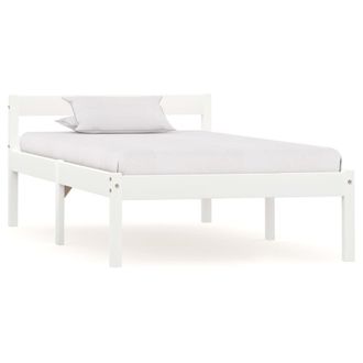 Berkfield Home Bed Frame White Solid Pine Wood 90x200 cm
