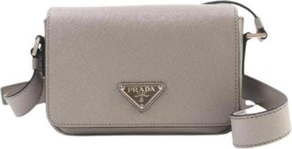 Prada Pre-owned Vintage Cross Body Bag - Dames - Vintage Schoudertas - Grijs - ONE Size - Leer - Vintage